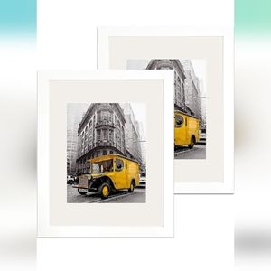 : Set of 2 new white art emotion  wood wooden picture photo frames